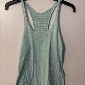 Lululemon 105 F Singlet Tank Top Teal Blue Luon Silverescent Racerback Loose